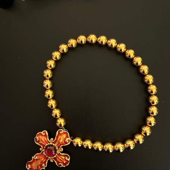 Christian Lacroix Vintage Brooch Pendant w Cabochon Center necklaces included - Picture 3 of 8